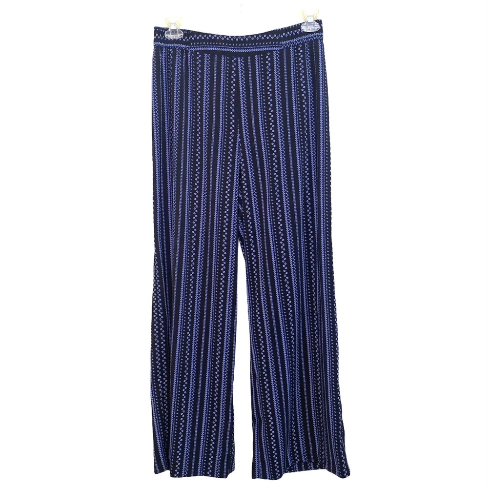 NWT Cato Wide Leg Black Blue Pant Size Medium